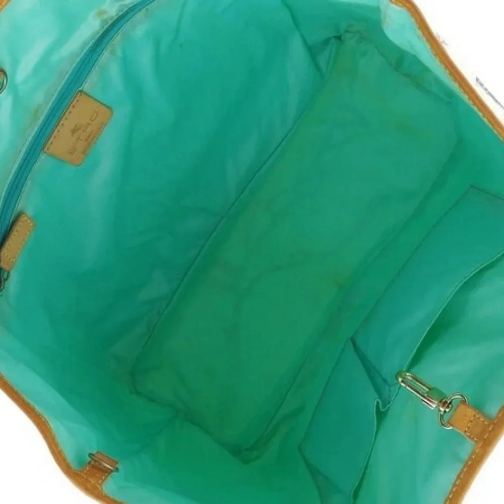 ETRO Tote Bag Yacht Paisley White Beige Gray PVC x Leather Authentic Used t23533 - Picture 6 of 9